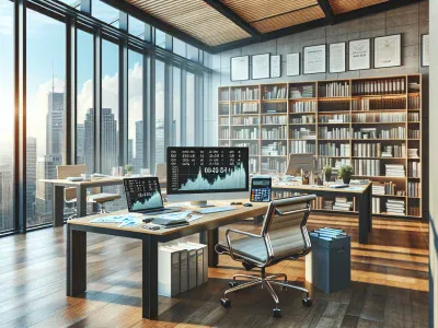 a-desk-with-financial-documents-and-a-laptop-displaying-graphs-in-a-modern-office