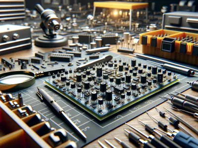 a-workspace-with-npn-and-pnp-transistors-on-a-circuit-board