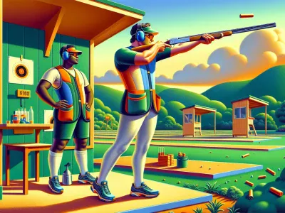 clay-shooters-at-a-shooting-range-aiming-at-targets