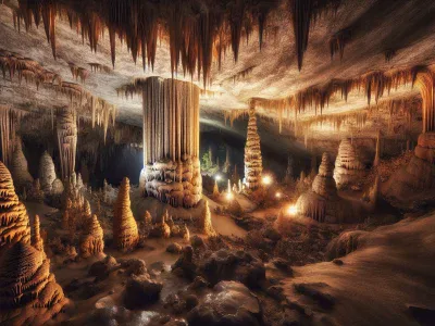 a-cavern-with-stalactites-stalagmites-and-columns-under-soft-light