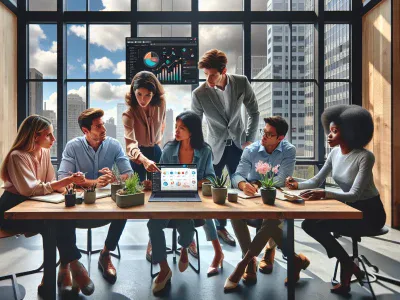 Alternatives To Pipedrive a-diverse-team-discussing-crm-tool-features-around-a-modern-office-table