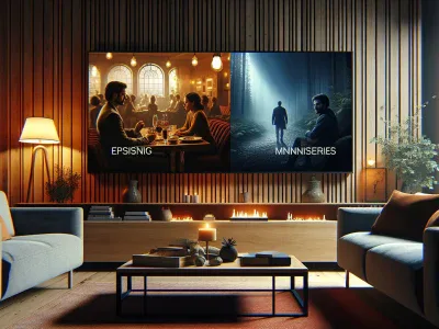 Understanding the Distinction Between Series and Miniseries a-living-room-with-a-screen-depicting-series-and-miniseries-contrasts