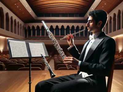 a-musician-holds-a-flute-and-a-piccolo-in-an-orchestral-setting