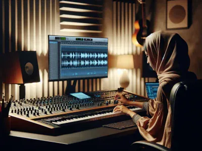 a-musician-in-a-studio-analyzing-tempo-and-rhythm-on-a-computer-screen