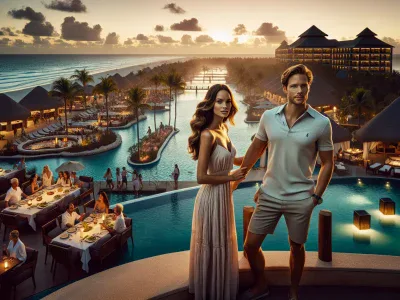 Difference Between All-Inclusive and À La Carte Resorts a-resort-pool-at-sunset-showcasing-all-inclusive-and-a-la-carte-options