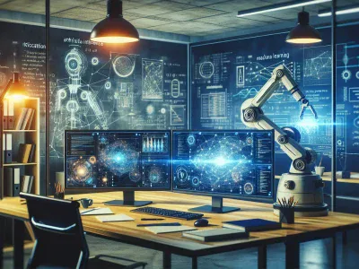 Difference Between Machine Learning and Artificial Intelligence a-workspace-with-computer-monitors-showcasing-ai-and-ml-visuals