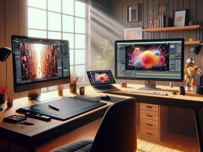 an-animation-workspace-showcasing-blender-and-adobe-animate-on-two-monitors