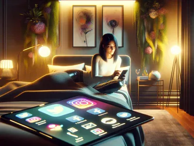 The Difference Between Snapchat Spotlight and TikTok Feeds person-using-a-smartphone-in-a-bedroom-showing-snapchat-and-tiktok-on-screens