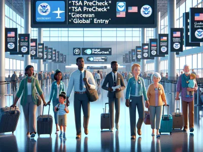 Difference Between TSA PreCheck and Global Entry travelers-using-tsa-precheck-and-global-entry-lanes-at-a-u-s-airport