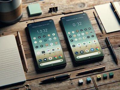 Difference Between Android and iOS two-smartphones-showcasing-android-and-ios-interfaces-on-a-desk