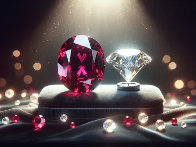 Which Is More Valuable: Ruby or Diamond? a-ruby-and-a-diamond-displayed-together-on-black-velvet
