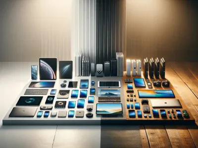 Apple vs. Android: Understanding Popularity a-split-comparison-of-apple-and-android-devices-on-contrasting-surfaces