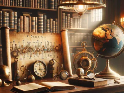 a-timeline-parchment-showing-bce-and-ce-on-a-scholar-s-desk