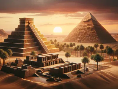 a-ziggurat-and-the-great-pyramid-representing-mesopotamia-and-egypt-in-a-desert-landscape