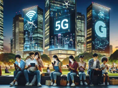 Which Is Faster: 5G or LTE? city-scene-showcasing-5g-technology-with-engaged-people-and-modern-tech