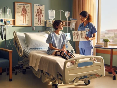 a-woman-in-a-hospital-discussing-hip-and-knee-replacement-options-with-a-nurse