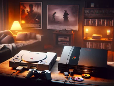 an-original-playstation-and-xbox-displayed-in-a-nostalgic-living-room