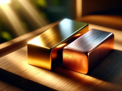 close-up-of-brass-and-copper-metal-samples-on-a-wooden-surface