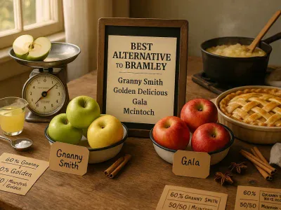 a-kitchen-table-with-labeled-apples-a-pie-and-a-best-alternative-to-bramley-recipe-card