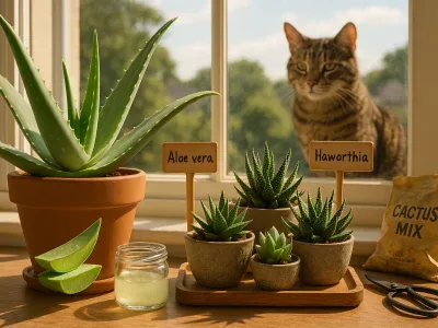 aloe-vera-with-cut-leaf-and-nearby-haworthia-cluster-on-a-sunny-windowsill