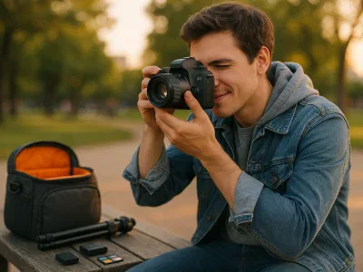 beginner-photographer-using-a-dslr-with-a-50mm-lens-in-a-sunlit-park