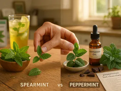 close-up-comparing-fresh-spearmint-and-peppermint-leaves-on-a-sunlit-kitchen-table