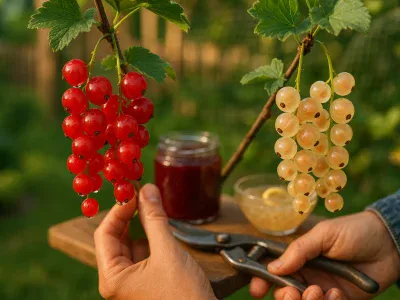 Redcurrants Vs. Whitecurrants close-up-of-redcurrant-and-whitecurrant-clusters-on-a-backyard-shrub