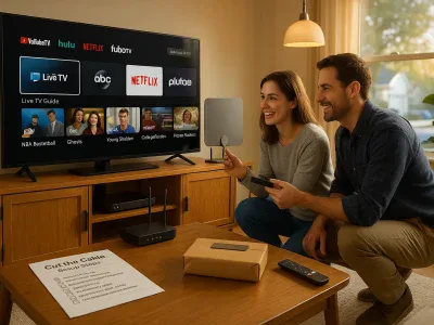 couple-setting-up-streaming-devices-and-antenna-while-tv-shows-streaming-apps