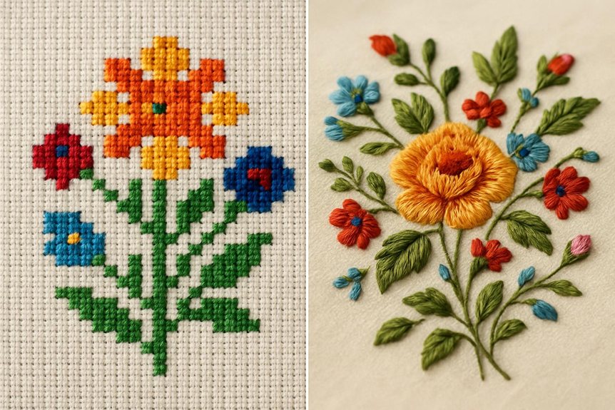 Cross Stitching Examples Drawing The Difference Between Cross-Stitch and Embroidery, Without the Fluff ...