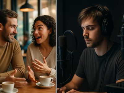 dialogue versus voiceover distinctions