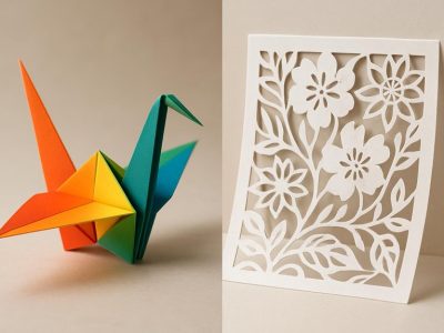 The Difference Between Origami and Kirigami You'll Notice Immediately folded paper art comparison