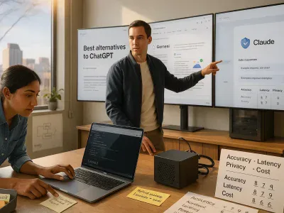 Best Alternatives To ChatGPT product-manager-comparing-alternative-ai-models-on-screens-in-a-modern-office