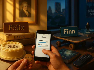 split-scene-photo-comparing-the-names-felix-and-finn-with-symbolic-objects