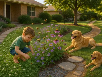 sunlit-suburban-yard-with-clover-lawn-native-meadow-child-and-dog