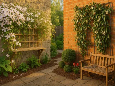 two-clematis-vines-massed-pink-montana-and-glossy-leaved-white-armandii-side-by-side