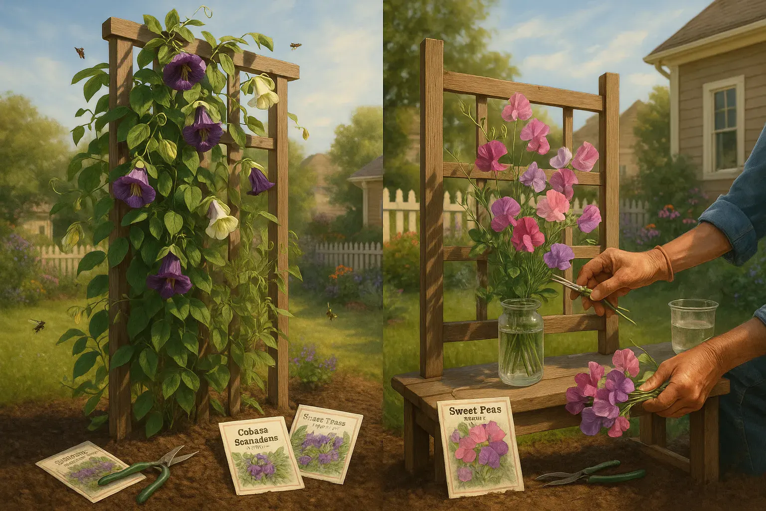 Lin Lin Bells Cobaea Scandens Vs. Sweet Peas