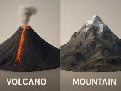 volcanoes vs mountains differences